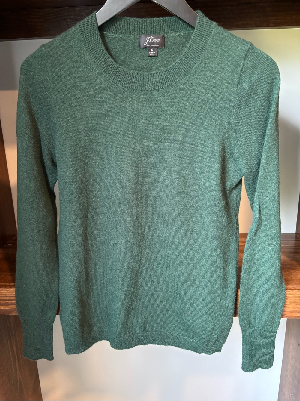 J. Crew Women's Emerald Green Cashmere Crewneck Sweater